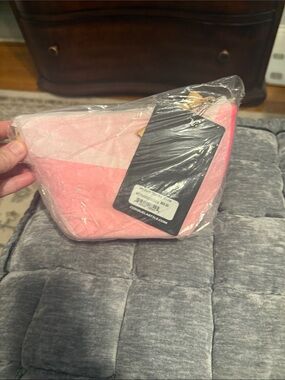 Consuela Pink Colorblock Makeup Case with Gold Accent